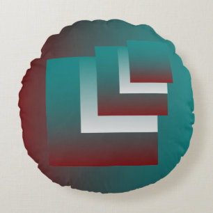 Cojín Redondo Ventanas en blanco burdeos verde azulado