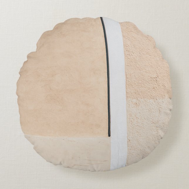 Cojín Redondo Ventanilla de vidrio enmarcada de madera blanca (Anverso)