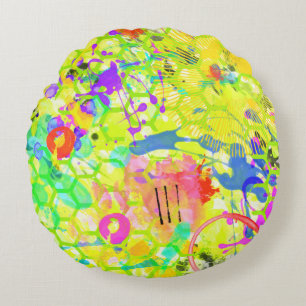 Cojín Redondo Verano del graffiti