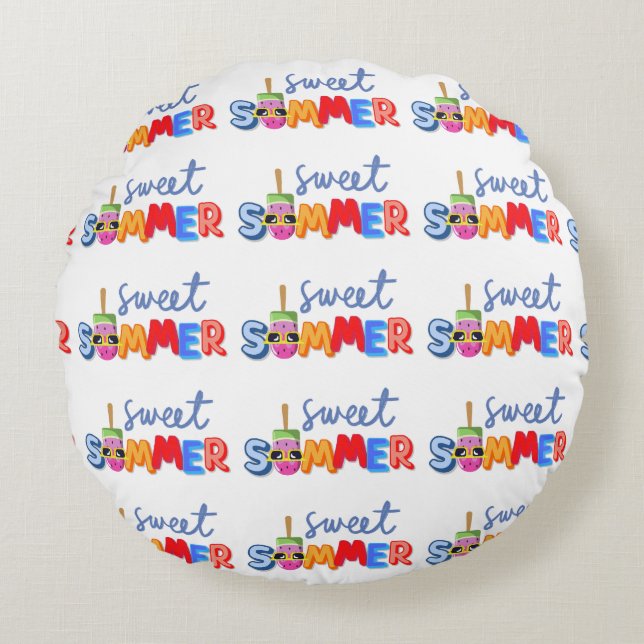 Cojín Redondo verano dulce (Anverso)