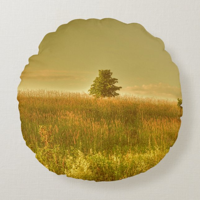 Cojín Redondo Verano en la pradera (Anverso)