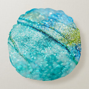 Cojín Redondo Verano Tropical Oceánico Brillo Glam 1