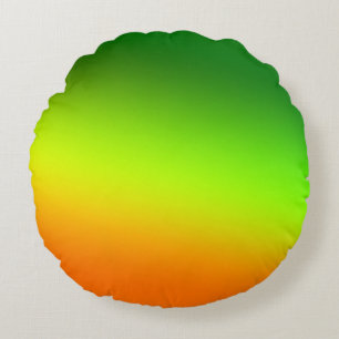 Cojín Redondo verde amarillo naranja simple minimal.personalizad