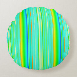 Cojín Redondo Verde claro original a rayas verticales