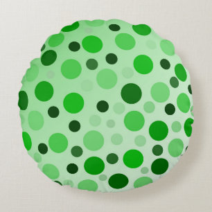 Cojín Redondo Verde con puntos de polka envidiables,