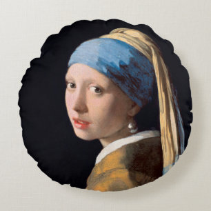 Cojín Redondo Vermeer Chica con Pearl Earring