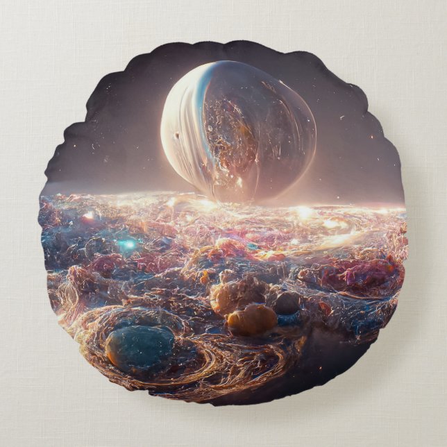 Cojín Redondo Vía Láctea y galaxias (Anverso)