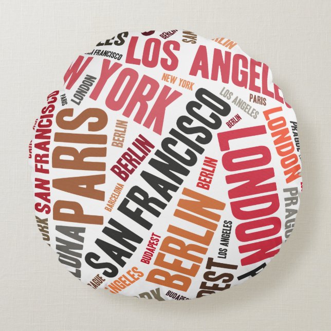 Cojín Redondo Viajar con amor (Anverso)