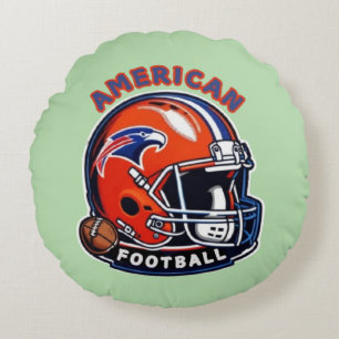 Cojín Redondo Vibes All-American Game Day - Estilo Casco Vintage
