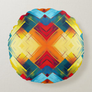Cojín Redondo Vibes antiguas en colores: elegantes formas geomét