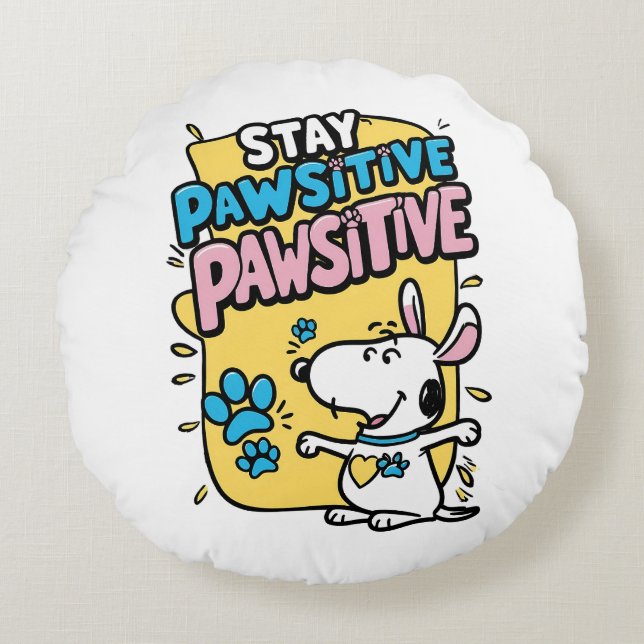Cojín Redondo Vibes positivas (Anverso)