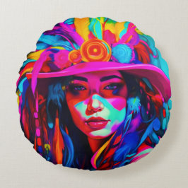 Cojín Redondo Vibrant Muse