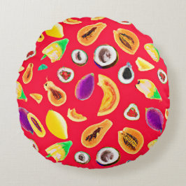 Cojín Redondo Vibrante Patrón de deslumbramiento de la frugalida