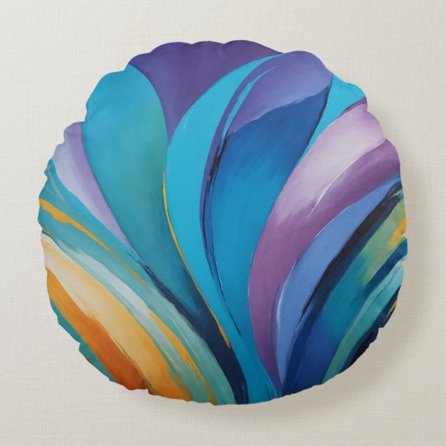 Cojín Redondo Vibrante Swirling (Anverso)