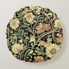 Cojín Redondo Victorian-style floral pattern 