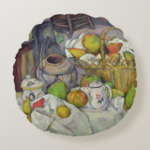 Cojín Redondo Vida de Paul Cezanne el aún con la cesta,