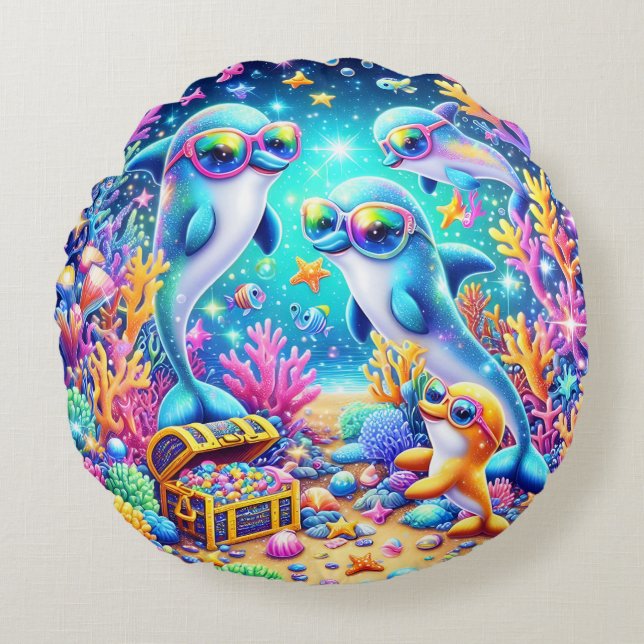 Cojín Redondo Vida marina (Anverso)