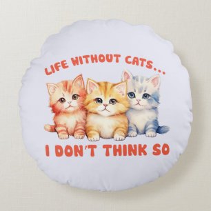 Cojín Redondo Vida sin gatos (2)