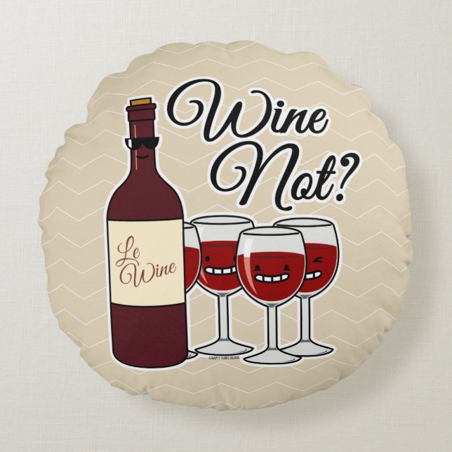 Cojín Redondo Vidrio del rosa rojo pinot del alcohol de las uvas (Anverso)