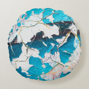 Cojín Redondo Viejas texturas murales y terremotos de fondo