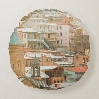 Cojín Redondo Viejos edificios históricos de Tiflis. Viajes del 