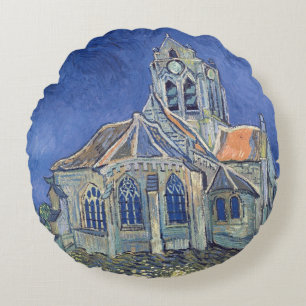 Cojín Redondo Vincent van Gogh   Iglesia de Auvers-sur-Oise
