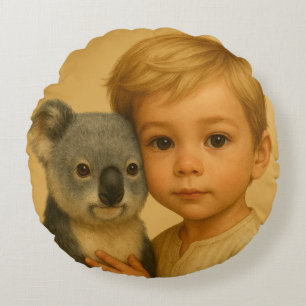 Cojín Redondo Vínculo de lo salvaje e inocente (Koala)