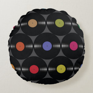 Cojín Redondo Vinilo Geométrico: Sencillo Fondo Sin Marea.