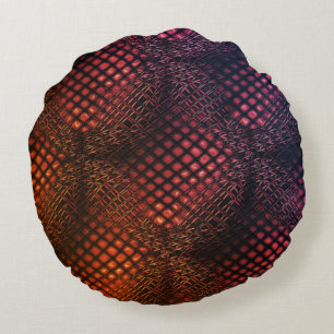 Cojín Redondo Vino rojo dibujado que parece una maraña de yute n