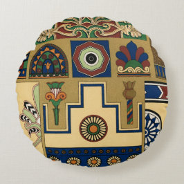 Cojín Redondo Vintage Assyrian Sun