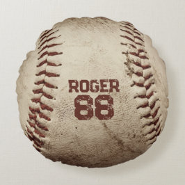 Cojín Redondo Vintage Baseball