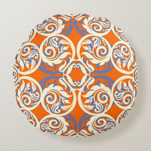 Cojín Redondo Vintage beautiful background, seamless pattern, lu (Anverso)