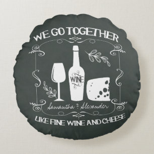 Cojín Redondo Vintage Chalkboard juntamos tipografía