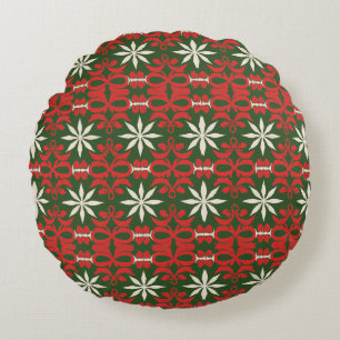 Cojín Redondo Vintage Christmas/winter con estampado