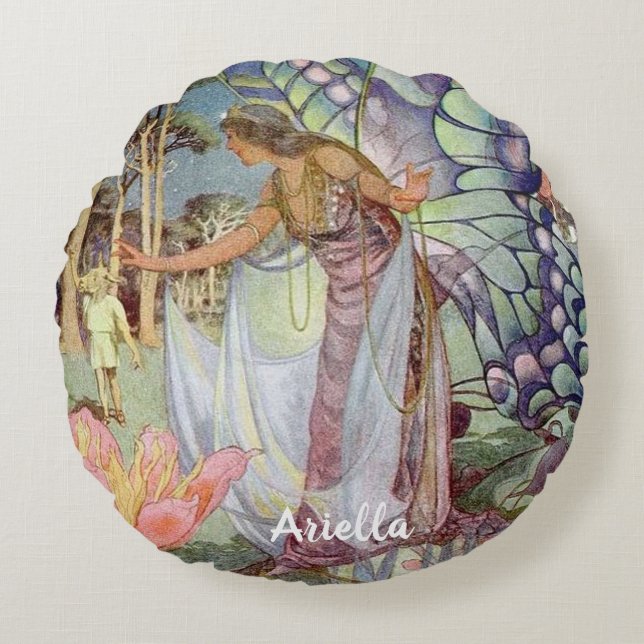 Cojín Redondo Vintage Fairy (Anverso)