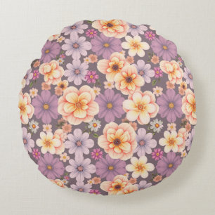 Cojín Redondo Vintage pastelería de durazno y lavender