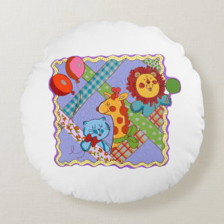 Cojín Redondo Vintage Safari Animals Round Pillow