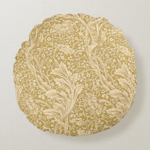Cojín Redondo Vintage William Morris Arcadia Gold Sin Costuras