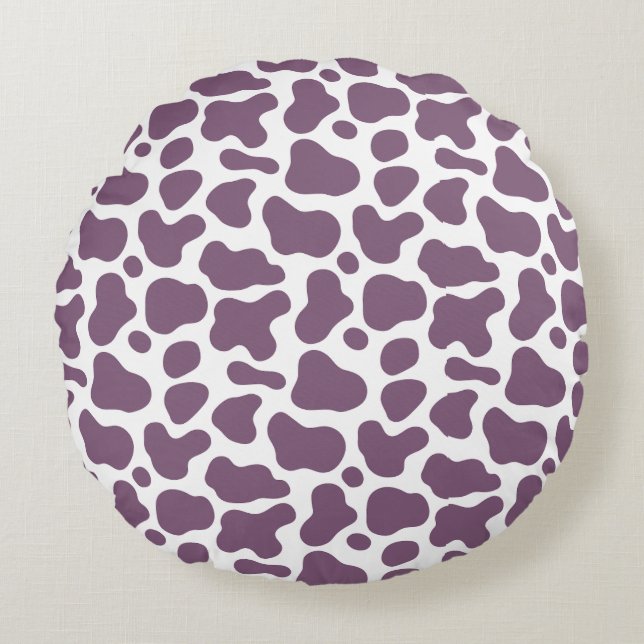 Cojín Redondo Violet Cow (Anverso)