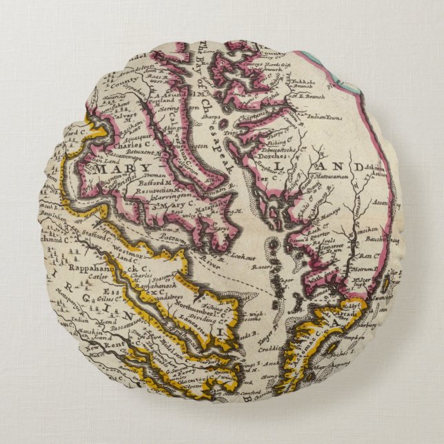 Cojín Redondo Virginia y Maryland (Anverso)