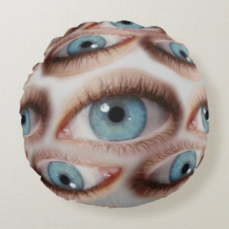 Cojín Redondo Visión psicodélica: Ilusión ocular abstracta