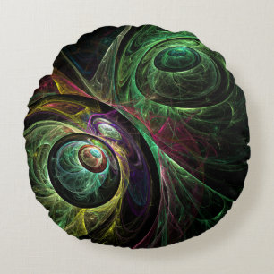 Cojín Redondo Vista a ojo Resumen de fondo artístico