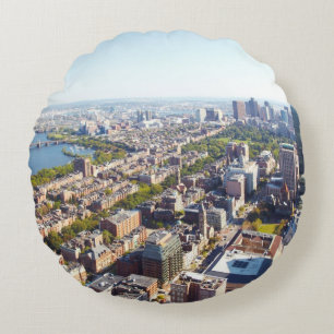 Cojín Redondo Vista aérea de Boston