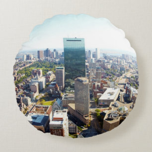 Cojín Redondo Vista aérea de Boston 2