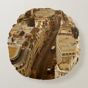 Cojín Redondo Vista panorámica de la azotea de Londres con arqui