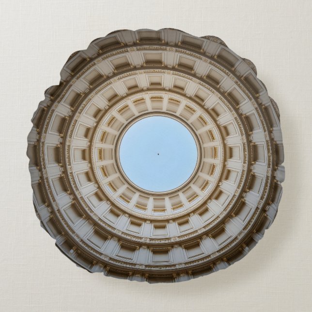 Cojín Redondo Vista simétrica de gusano de un gran domo (Anverso)