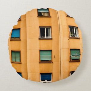 Cojín Redondo Vista urbana de la ciudad de Bilbaoapartment,arqui