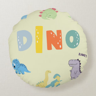 Cojín Redondo vivero adorable dinosaurio bebé