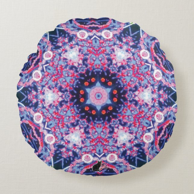 Cojín Redondo Vivid Kaleidoscope (Anverso)
