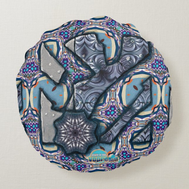 Cojín Redondo Vivir Metalizado n° 2 de Alexandra Cook aka Linand (Reverso)